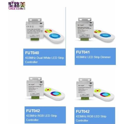 Milight RF Remote 433MHz FUT040 FUT041 FUT042 Dual White brightness LED Dimmer LED RGB Controller For LED Strip Light Tape