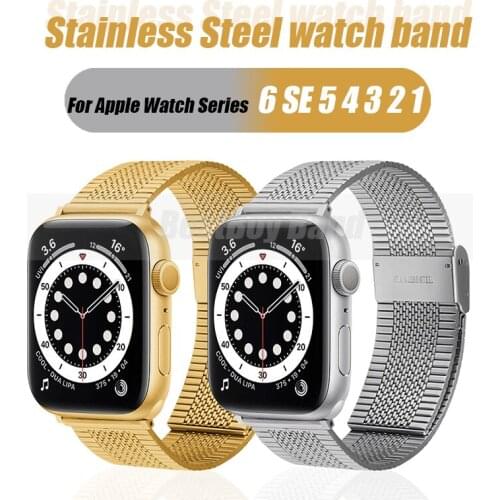 For Apple Watch band6 5 4 3 2 1 42mm 38mm 40MM 44MM Metal Stainless Steel Watchband Bracelet Strap for iWatch Series Accessories
