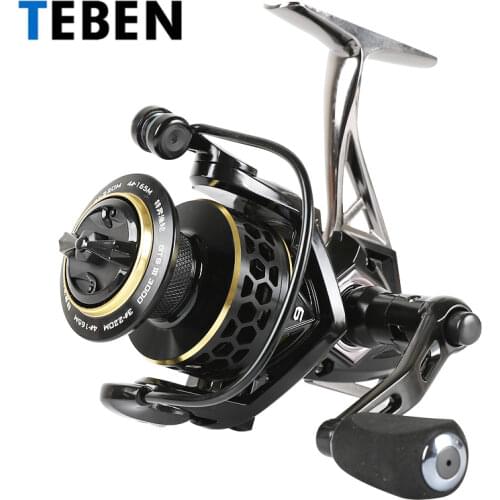 TEBEN GTS3 2000-6000 Metal Body Spinning Saltwater Fishing Reel 5.0:1 8+1BB 15-20KG Send Gift A Bag of Soft Insect Bait(30PCS)