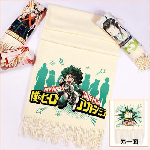 My Hero Academy Bakugou Scarf Anime Women Boys Girls Imitation Cashmere Autumn Winter Warm Scarf Shawl Soft Warm Wrap Xmas Gift