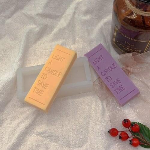3D Silicone Mold Long Bar Letter Candle Mold Simple DIY Handmade Aromatherapy Candle Silicone Mold DIY Candle Making Mold
