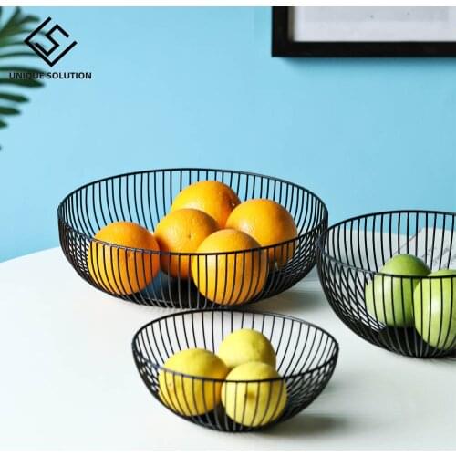 Nordic style Iron Art Fruit Storage Basket Home Organizer Bowl For Vegetable Snacks Candy Kitchen Table Dining Decoration Tool