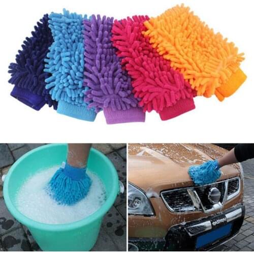 Ultrafine Fiber Chenille Anthozoan Car Wash Glove Microfiber Auto Motorcycle Washer Care Cleaner Gloves Cleaning Brush Supplies