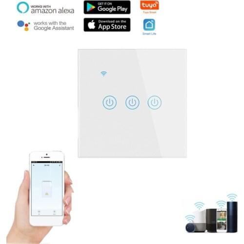 Tuya WiFi Smart Light Switch Timing Function Touch Sensor Smart Wall Switch Tuya Smart Voice Work With Alexa Google 1/2/3/4 Gang