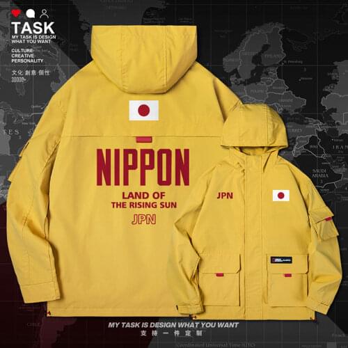 Japan Nippon JPN Japanese men jacket hooded nation flag fashion casual long sleeve printed mens mens jackets clothes autumn