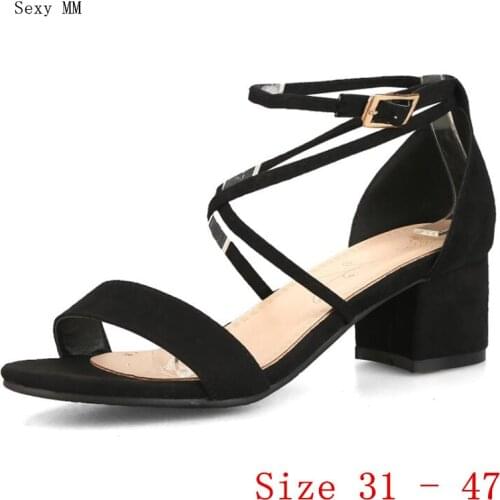 Women Sandals High Heels Slippers Peep Toe Pumps Summer Shoes Woman High Heel Sandals Small Plus Size 31 - 47