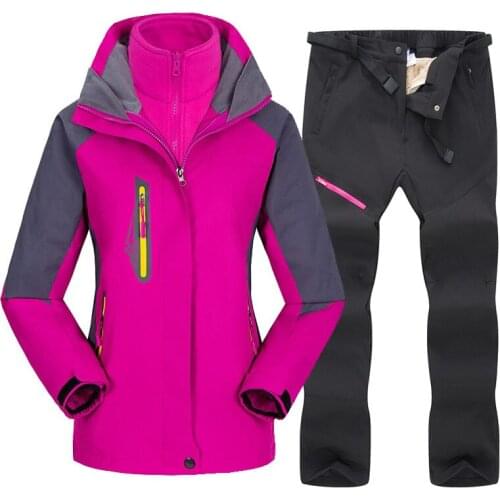 -30 Degree Winter Ski Suit Women Warm Snow Ski Jackets Pant Sets Outdoor Sport Waterproof Windproof Skiing Snowboard Hiking Suit