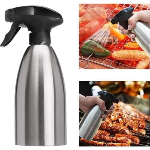 Kapmore 1pc Stainless Steel Olive Oil Sprayer Barbecue Spray Bottle Fine Mist Vinegar Sprayer Dispenser Kitchen Tools
