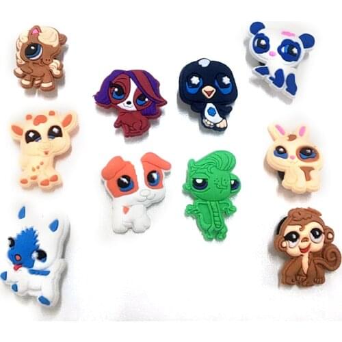 10PCS Cute Animal Shoes Charms For Shoes Decoration PVC Childrens Shoes Clogs Amulet Shoes Charm For kids Gift