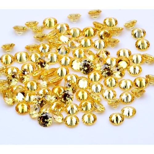 1000pcs AAAAA+ 0.8-4mm CZ Stone Round Cut Beads Gold Color Cubic Zirconia Synthetic Gems For Jewelry