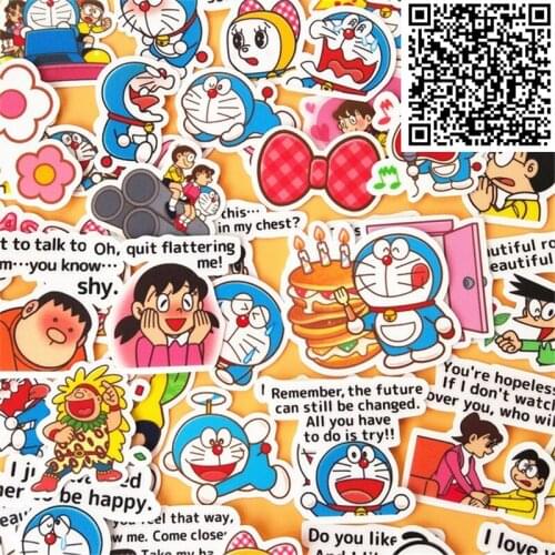 40pcs Cartoon Robot Cat Waterproof Cap Creative Sticker For Album decoration Luggage Phone Styling Home Toy cartoon Stickers