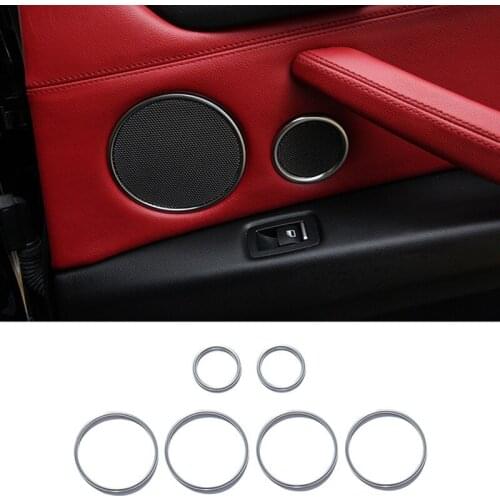 Car Styling Door Audio Sound Horn Decoration Ring Speaker Panel Frame Sticker Fit For BMW X5 F15 X6 F16 2014-2018 Accessories