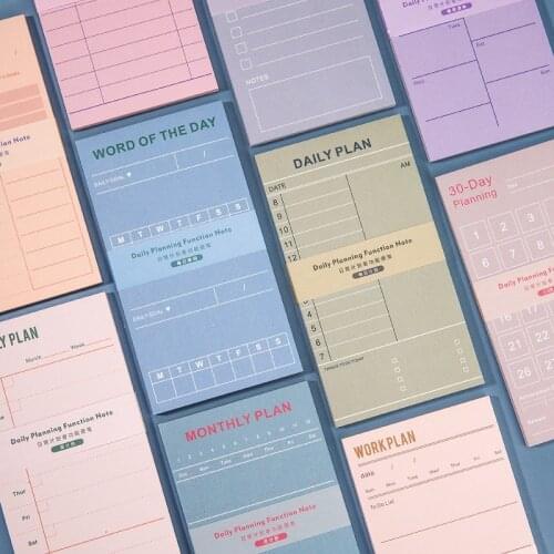 50 Sheets Daily Weekly Monthly Planner Notepad Time Scheduler Things To Do List Checklist Self-stick Memo Pads Sticky Notes