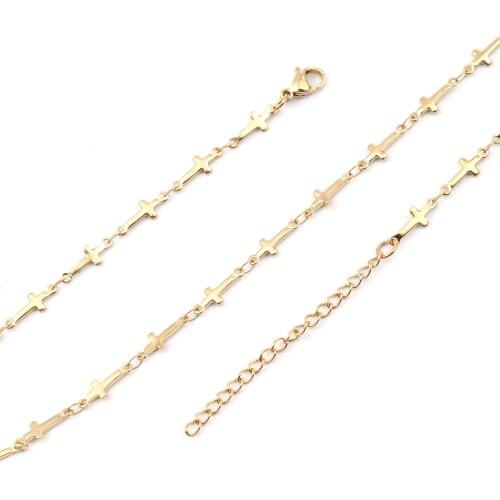 304 Stainless Steel Fashion Dainty Initial Chain Necklace Gold Color Choker Necklace For Women Pendant Jewelry Gift ,1 Piece