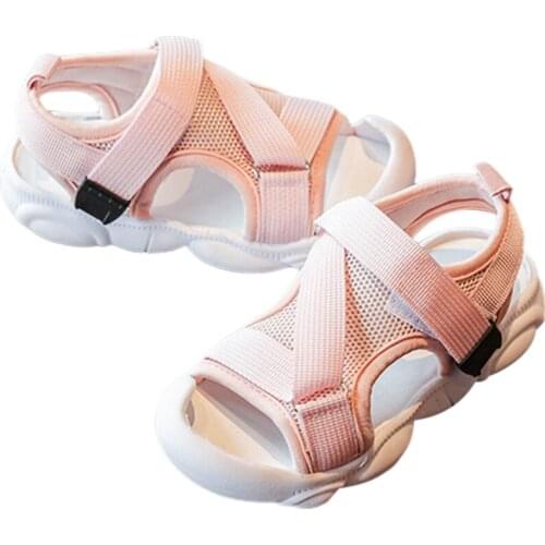 Baby Solid Color Sandals Girls Non-slip Prewalker Toddler Soft-soled Shoes