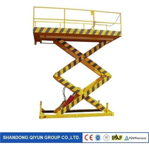Qiyun AC Power Customized Height Weight Electric Hydraulic Stationary Scissor Lift Work Platform Fixed Scissor Lift
