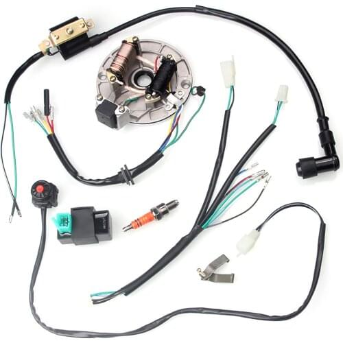 For 50-125cc Kick Start Dirt Pit Bike Wire Harness Electric Assembly Wiring Wiring Harness Loom Solenoid Coil CDI 4 Stroke CSV