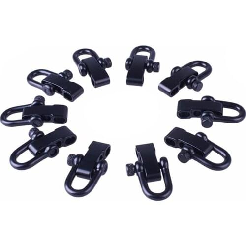 Hot 10x U Style Zinc alloy Adjustable Shackle Buckle For Paracord Bracelet Rope Black
