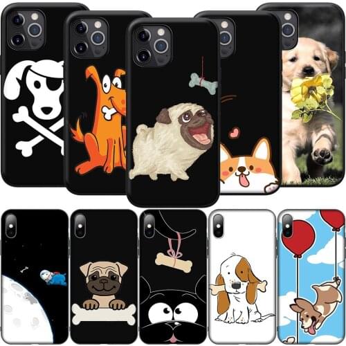 GX59 Dog and Bone Silicone Soft Case for iPhone 12 Mini 11 Pro XS Max XR X 8 7 6 6S Plus 5 5S SE 2020