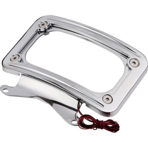 TCMT Motorcycle Curved License Plate Mount W/ Running Light For Harley Street Road Glides King Special