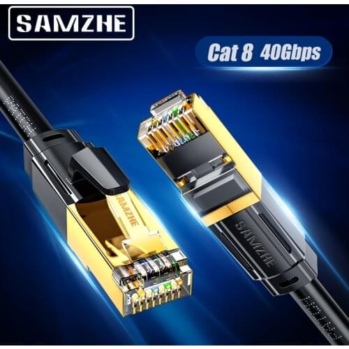 SAMZHE Cat8 SFTP Ethernet Cable Patch Cat 8 UTP Lan Cable 10Gbps, 25Gbps, 40Gbps for RJ45 Computer,Networking