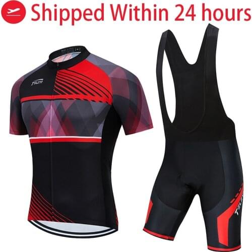 Teleyi Team Jersey Set Men Cycling Clothing Short Sleeve Clothes Biking Uniform Road Bike Summer Ropa Ciclismo Maillot
