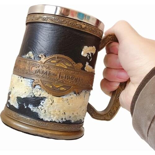 Cool Map Beer Mug Coffee Cup Resin Stainless Steel Creative Tea Water Drinkware