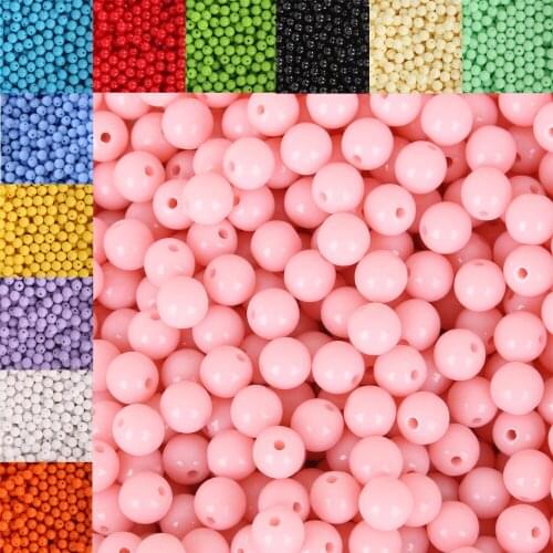 8mm 100pcs/bag Multi Colors Round Acrylic Beads For Jewelry Making Arts Crafts Apparel Sewing Garment Beads DIY