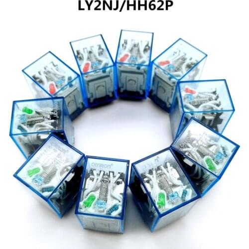 LY2NJ HH62P HHC68A-2Z General Purpose Electronic Micro Electromagnetic Relay LED Lamp 10A 8 Pins Coil DPDT DC12V 24V AC110V 220V
