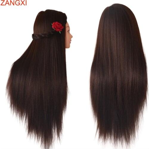 80cm Dark Brown Hair Model For Hairdressing Training Heads Dummy Head Manikin Head for Sale Nice Maniqui Salon Mannequin Head