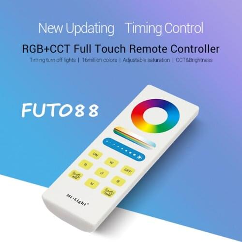MiBoxer FUT088 RGB CCT Full Touch Remote Controller 2.4GHz RF Remote Control Turn off Lights Timing CCT & Brightness LED Control