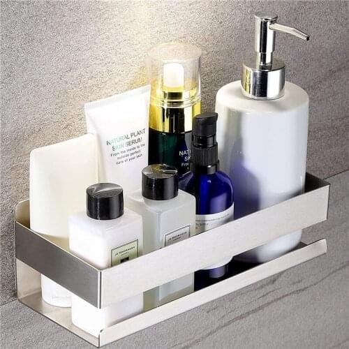 Stainless Steel Multifunctional Shower Shelf No Drilling Shower Shelf Stainless Steel Shower Basket Self-Adhesive for Bathroom