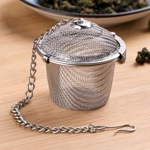 Tea Spice Strainer Teakettle Locking Tea Filter Stainless Steel Mesh Herbal Ball Reusable Seasoning Ball