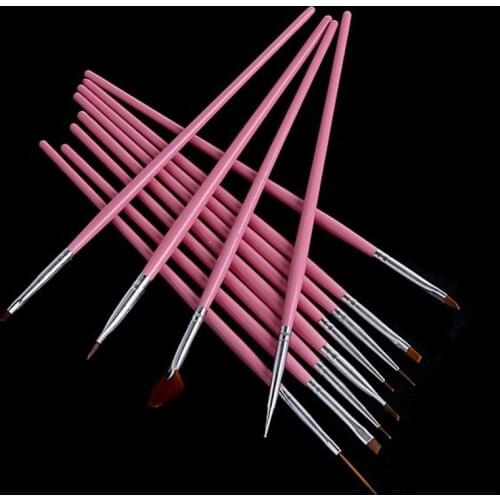 12Pcs Nail Art Brush Set Tools for Gel Polish Painting Fake Nail Tips Styling Pen