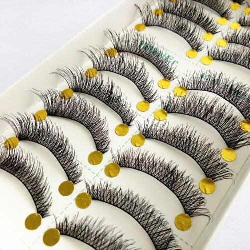 10Pair Natural False Eyelashes Pack Long Eyelash Fake Eye Lashes Extension Tools Band New Makeup Volume Lashes Maquiagem Wimper