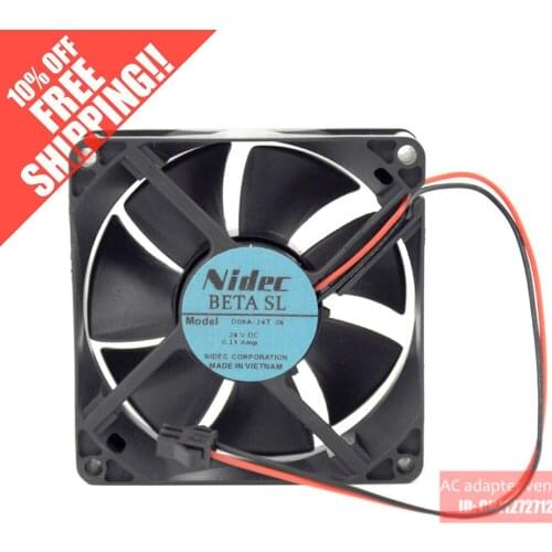 New Nidec cooling fan 8025 D08A-24TU 06 24V DC 0.11A