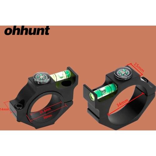 Ohhunt Hunting Riflescope Bubble Level 25.4mm 30mm 34mm Tube Diameter Mounts with Compass for Tactical Red Laser Sight Scope