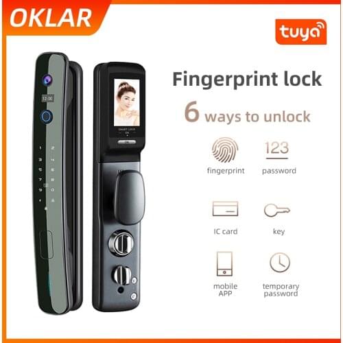 OKLAR Tuya Smart Lock Fingerprint Door Locks Security Electric Safety Intelligent Electronic Lock Tuya APP Mobile Phone Unlock