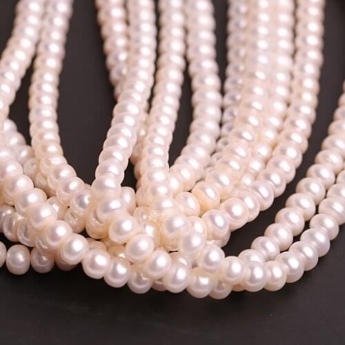 Wholesale 8-9mm Big Size Natural Freshwater Button Bread Round Shape Real Loose Pearl Necklace Strand String, 10pcs/lot