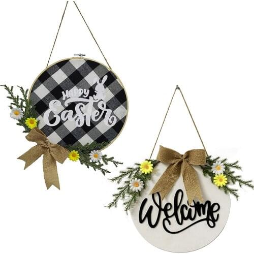 Easter Wreath Sign Home Decoration Ring Hoop Door Wreaths Shooting Props Nordic Style Wall Hanging House Number