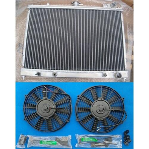 New All Aluminum Radiator & 2* Fans 1986-1993 For Nissan Pintara Skyline R31 AT/MT 1986 1987 1988 1989 1990 1991 1992 1993