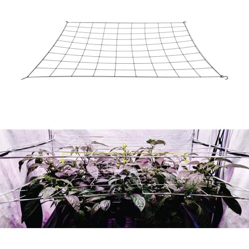 4'' Mesh Trellis Netting Plant Support Elastic ScrOG/ LST/ HST Net with Hooks for Indoor Grow Tents Box Kit Low Stress Training