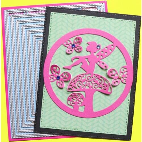 Cutting Dies A2 Stitch Rectangle Scrapbook DIY Craft Metal Stencil Surprise Creation