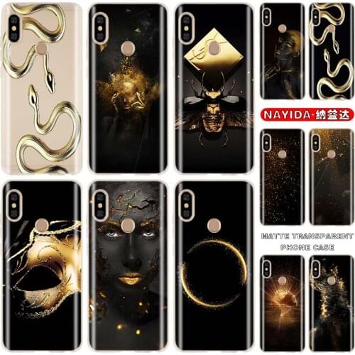 Soft Case For Xiaomi Redmi 9a 7a 8a Note 10 9 8 7 Pro Max 10s 9s 8T Prime 9at 5G Fashion Cover Black Gold Pattern Fundas