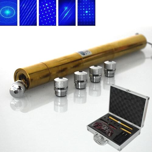 High Power Blue Laser Pointer All Copper Lazer Sight 450nm 5000m Focusable Burn Match Cigarette Most Powerful For Hunting
