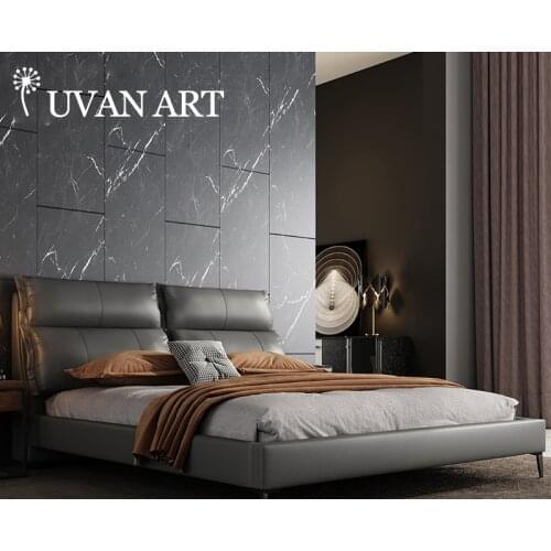 Modern leather art head bed high storage box bedroom double bed 312E-10