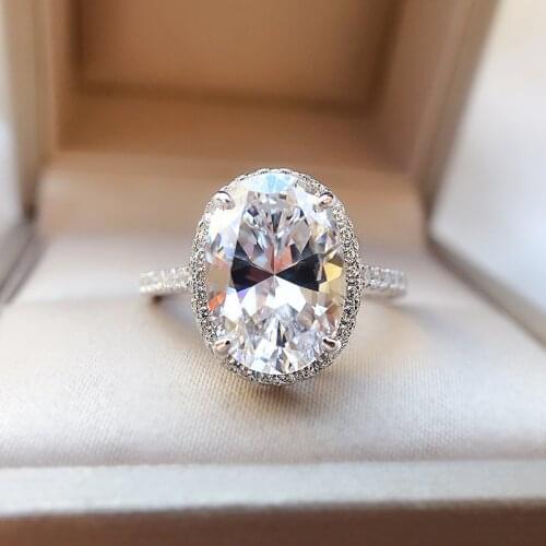 Sterling Silver 925 Oval 9x13mm Diamond Red Yellow Silver Gemstone Engagement Ring, Specially Designed For Ladies Parties