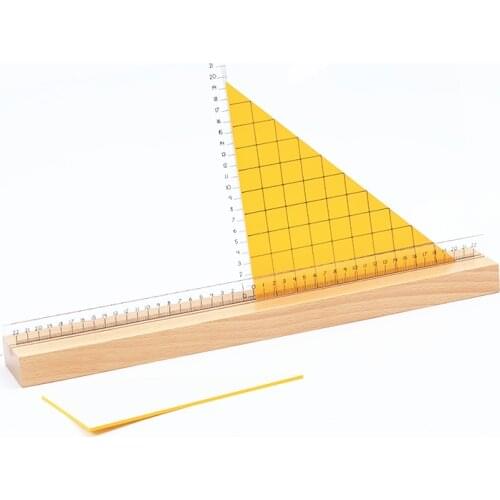Triangle Wood Stand for Height Elementary Montessori Materials to Learn Area of Triangles Kids Math Toys Educational Equipment