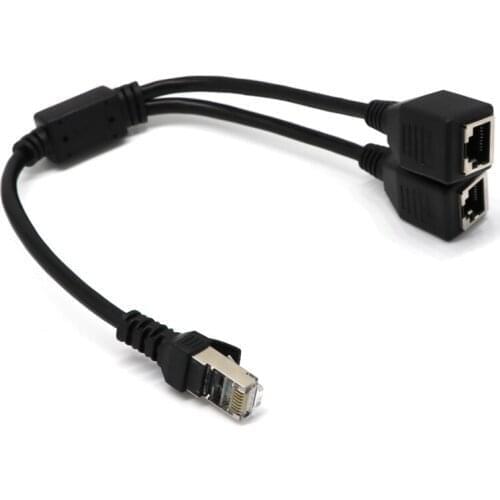 At5 RJ45 Extension cable 1 Male to 2 Female Socket Port Adapter Connector LAN Ethernet Network Splitter Connect Cable Cord