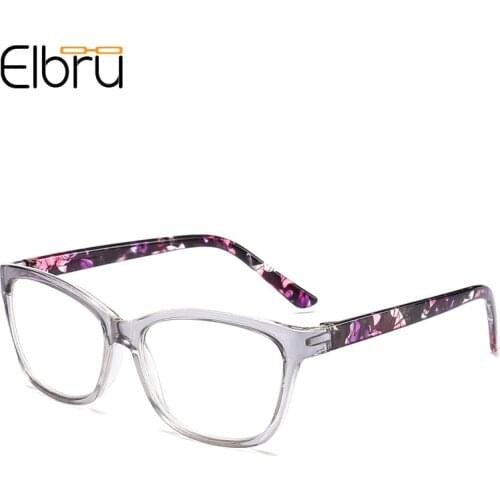 Elbru Ultralight Anti-radiation Reading Glasses Men&Women Square Floral Frame Clear Lens Computer Goggles Presbyopic Eyeglasses